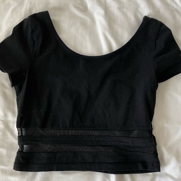 H&M black crop with mesh mid - Picture 2 of 2